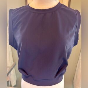 Halara Navy Blue Sleeveless Crop Top – Size M